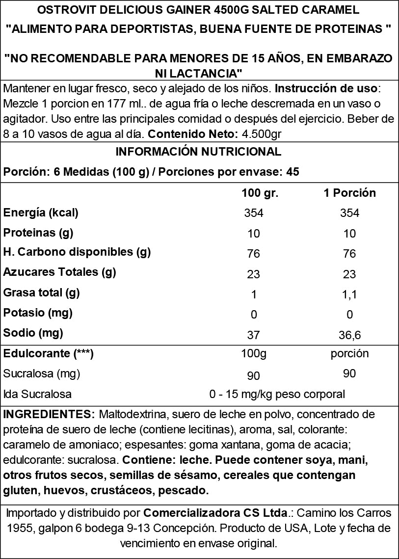 DELICIUS GAINER 10 LB VAINILLA OSTROVIT