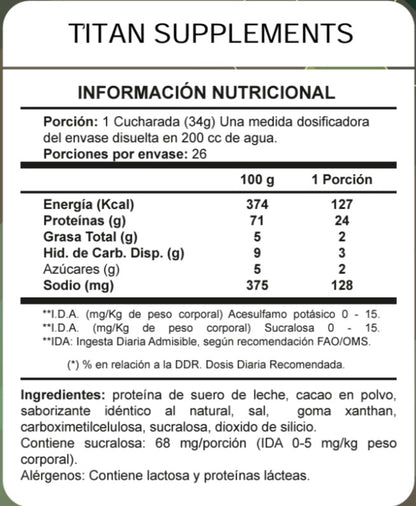 Proteína Titan Whey 2 lbs - Titan Supplements-