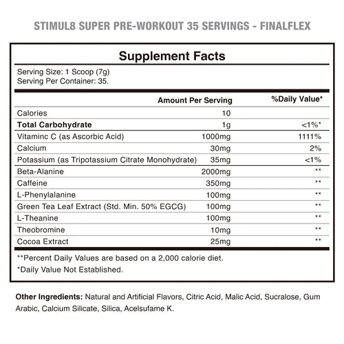Pre-Entreno Finaflex Stimul8 / 30 Servicios