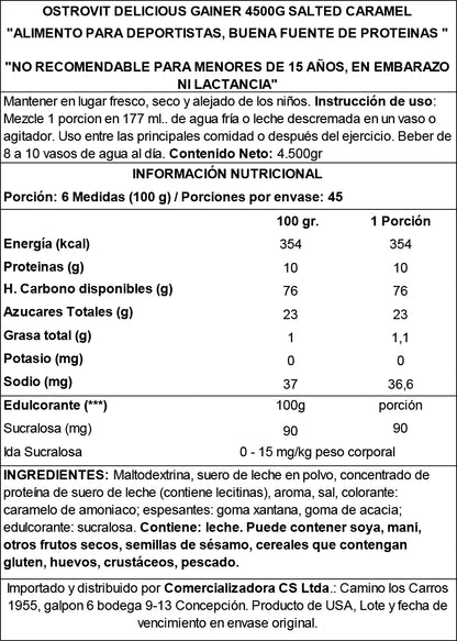 DELICIUS GAINER OSTROVIT 10 LB CHOCOLATE