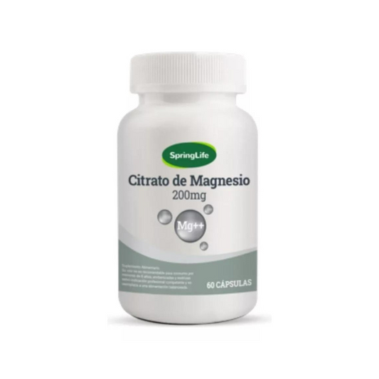 Citrato De Magnesio 200 Mg 60 Caps Spring Life